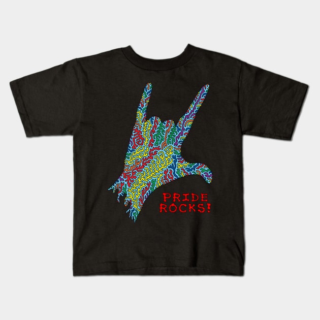 Pride Rocks! Kids T-Shirt by NightserFineArts